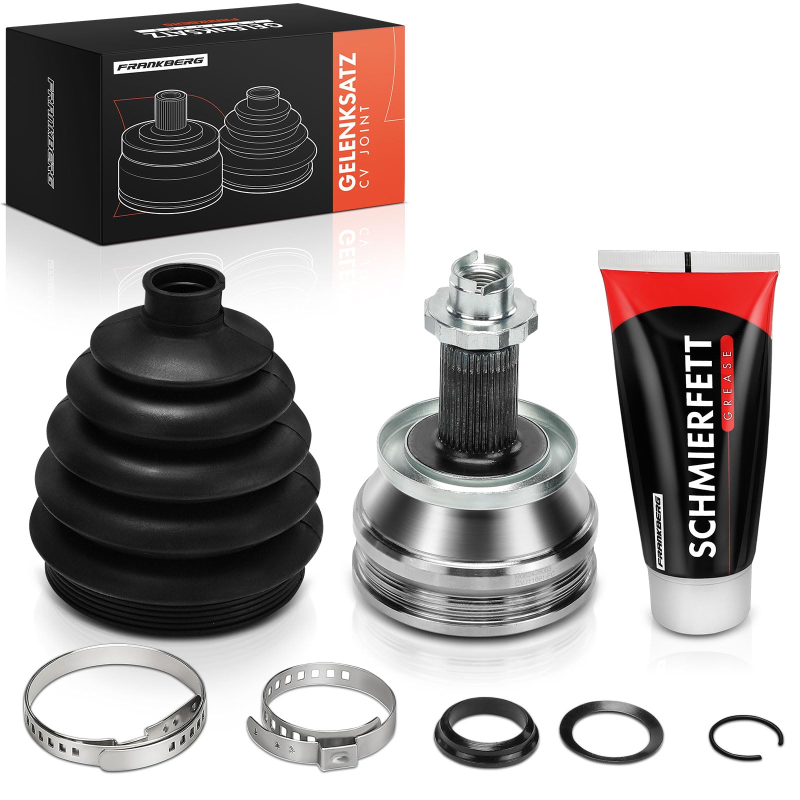 Frankberg Gelenksatz Antriebswelle Vorderachse Kompatibel mit A1 8X1 8XK A2 8Z0 Fabia III Kombi NJ5 Polo 6C1 6R1 Ibiza IV 6J5 6P1 Rooms.ter 5J7 Fox 5Z1 5Z3 5Z4 Replace# 6Q0498099E