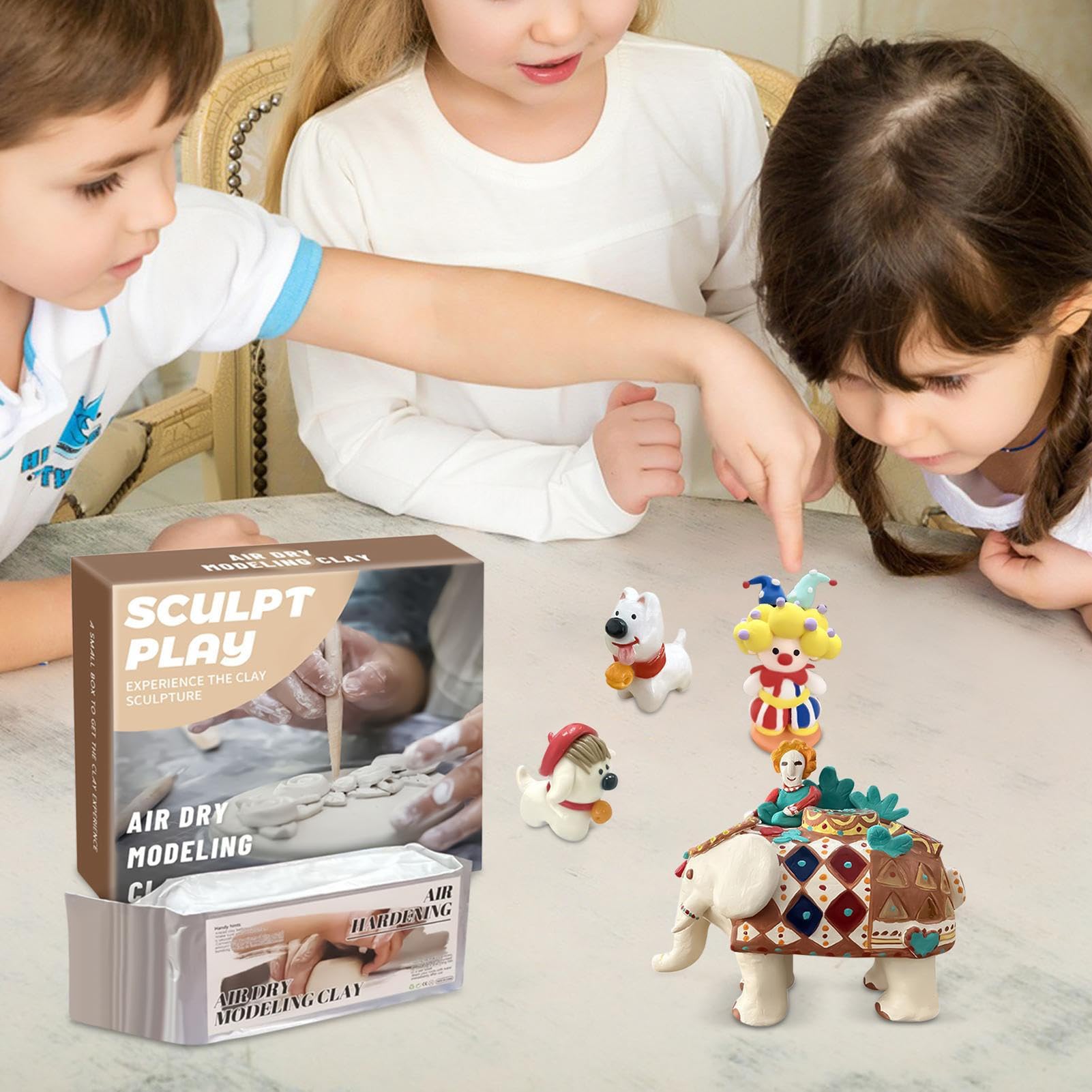 Plastilina Para Niños Arcilla Secado al Aire Segura y Suave con 12 Colores | Materiales para Cerámica y Manualidades Escolares y Regalos San Valentín Cumpleaños Navidad Aula