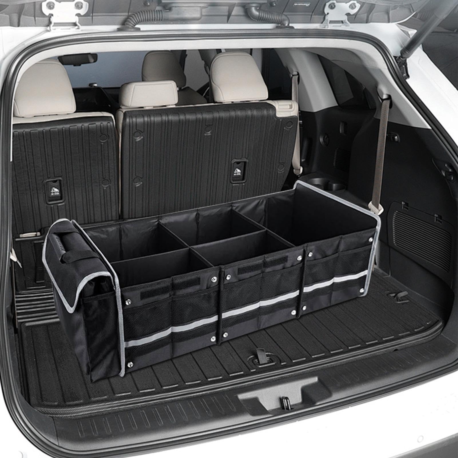 Organizzatore per bagagliaio auto pieghevole organizer per auto organizer | portaoggetti portaoggetti portaoggetti bagagliaio auto SUV pieghevole in tessuto Oxford 600D impermeabile co