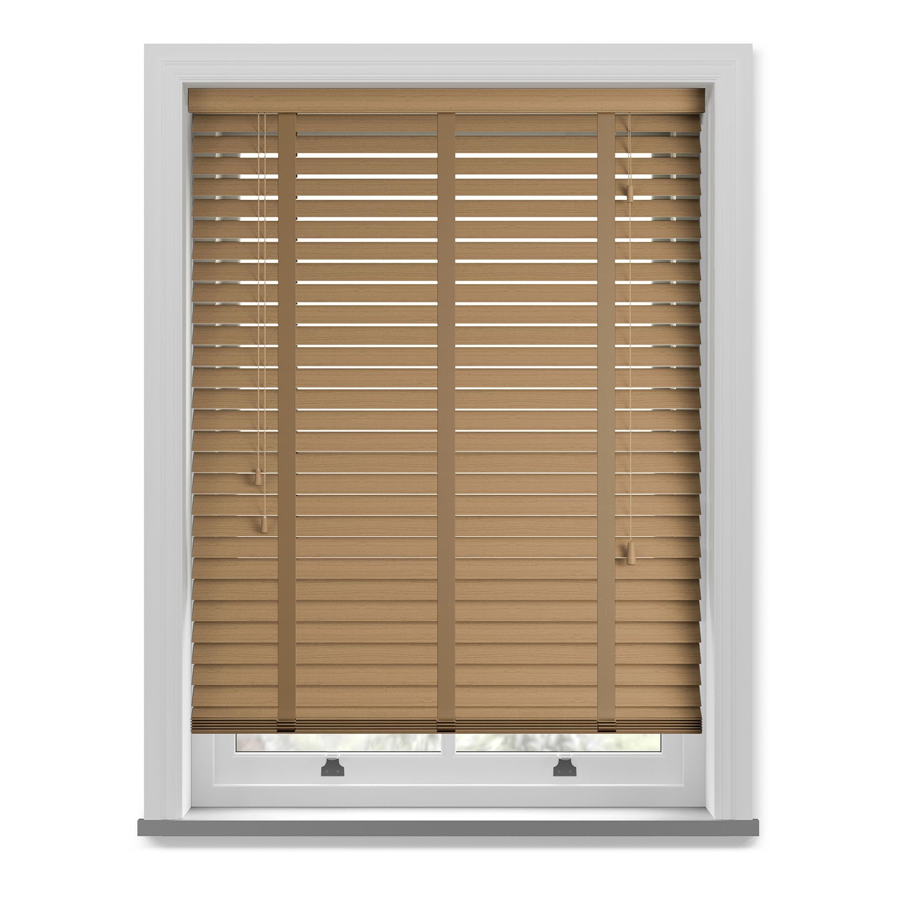 Made to Measure Faux Wood Venetian Blind with Tapes - Sahara Oak