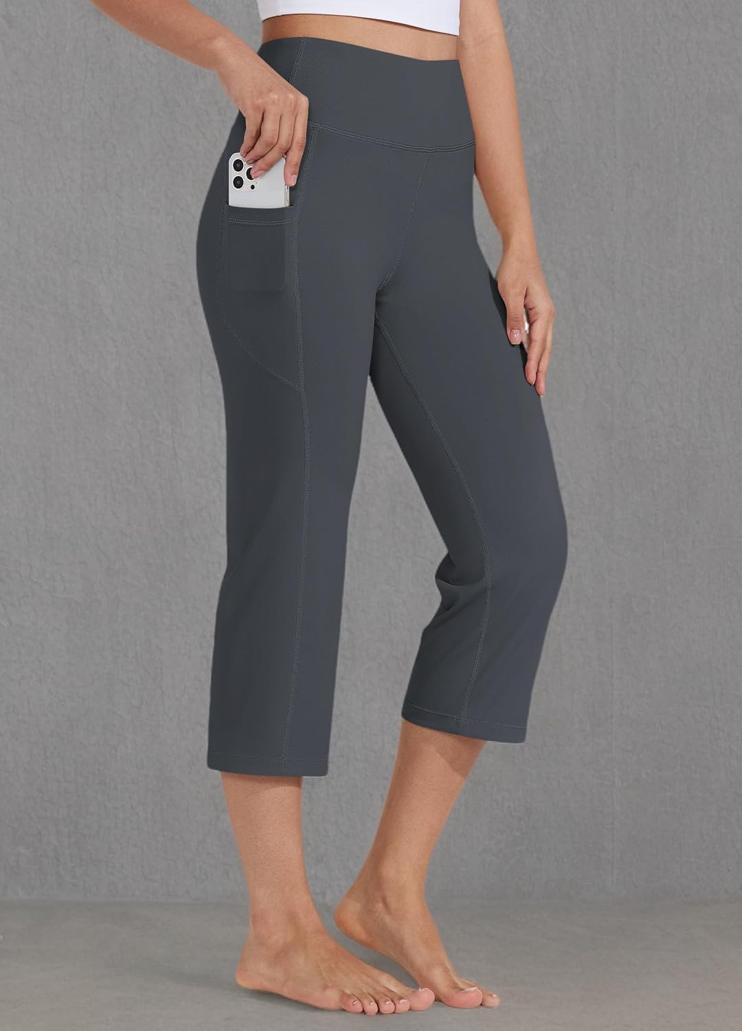 Willit Women's Yoga Capris Pants High Waist Leggings Crop Straight Leg Athletic Exercise Workout Capris 21" - Image 9