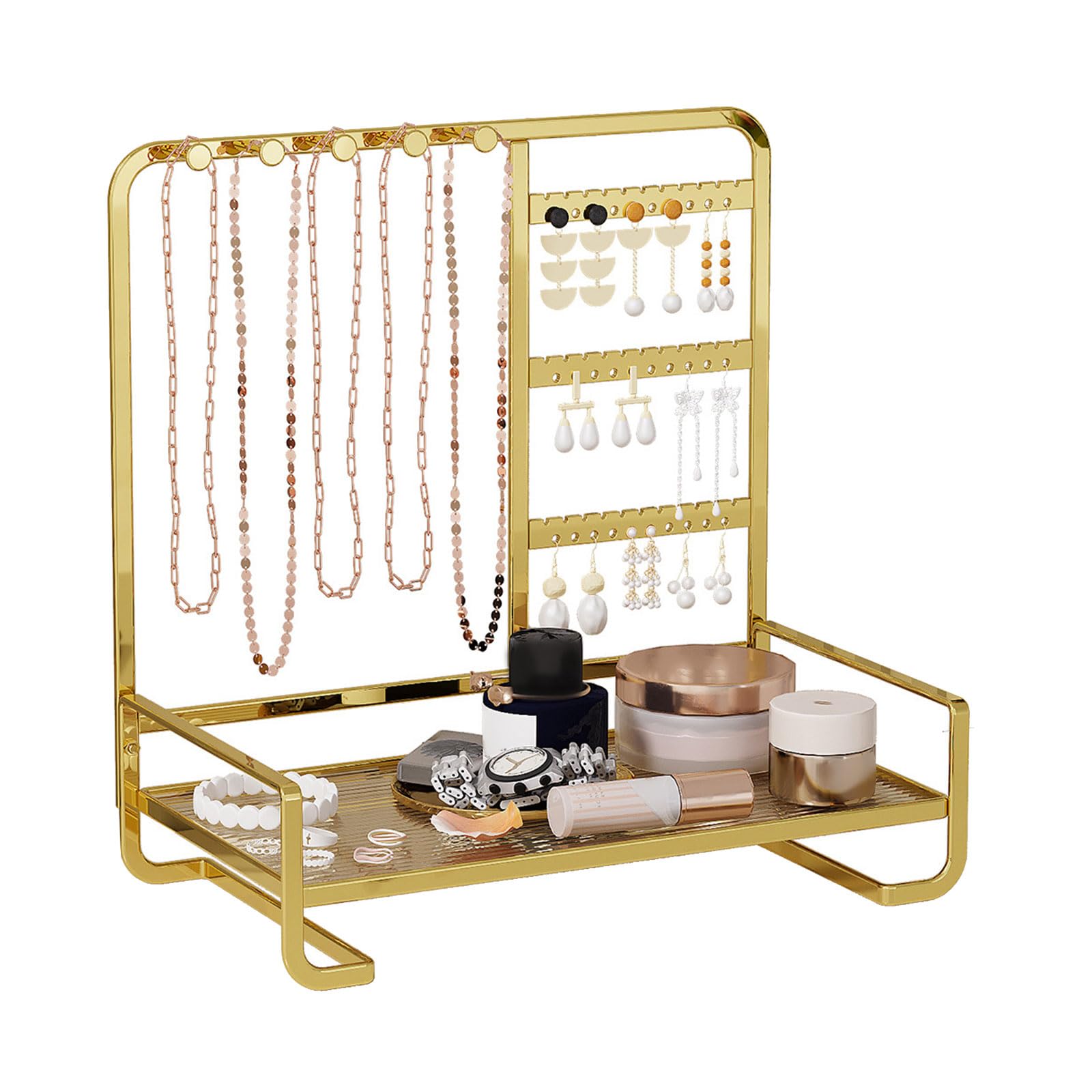 RAFGALDEX Jewelry Display Stand Unique Jewelry Organizers Stand with Hook and Holder for Necklace Earring Tiered Hanger