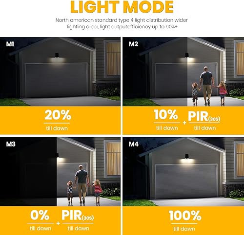 Miniatura 3 de Luces solares para exteriores, luz de pared solar de doble cabeza, 800LM 4000K luces de inundación solares regulables para exteriores, pared,