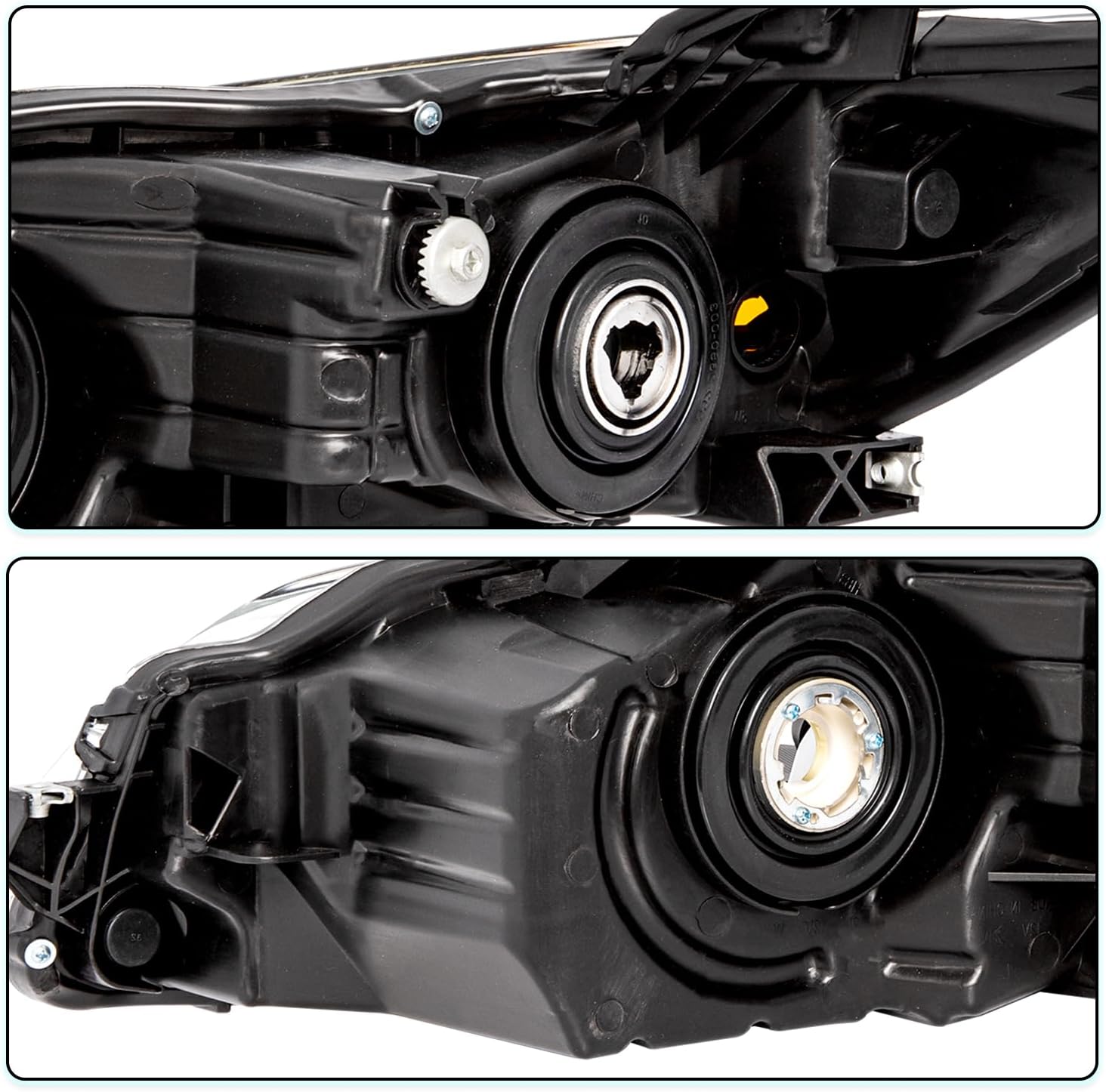 Fits For 2015 2016 2017 Toyota Camry Headlights Replacement Headlight Assembly Factory Headlamp,Chrome Housing with Amber Reflector with bulbs