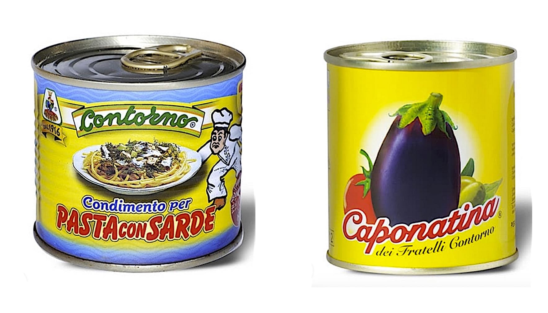 OFFERTA 15 lattine da 240 gr. di CONDIMENTO PASTA CON SARDE e 15 lattine da 200 gr. di CAPONATA SICILIANA F.lli Contorno per totali Kg.6,60 di prodotti 30 lattine totali.