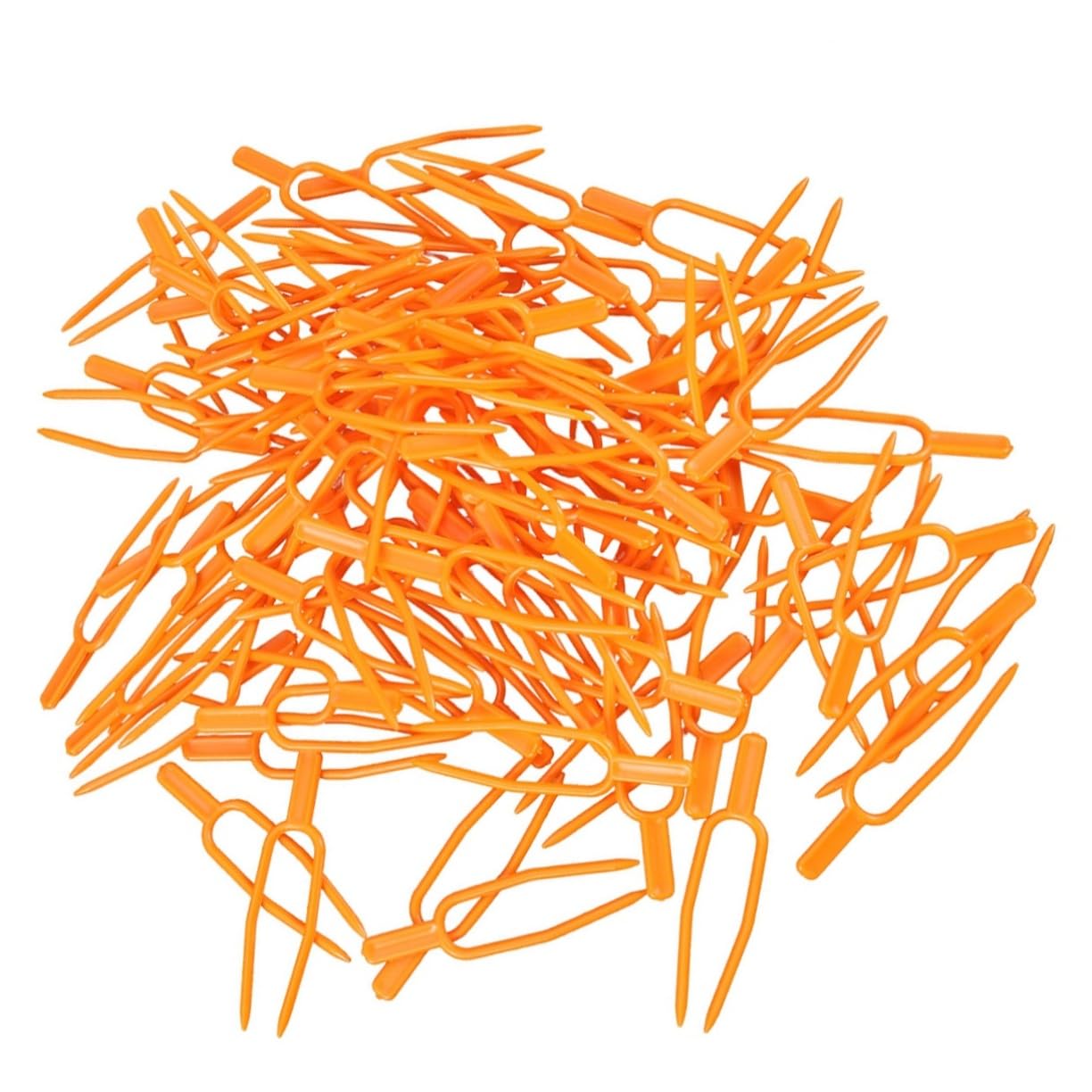 BESTonZON 5 Sätze Feste Klemme Presse Erdbeeren Erdbeere Druck Gerät Stiel Fixierung Clip Pflanz Sicherung Clip Orange 100 Stück * 5