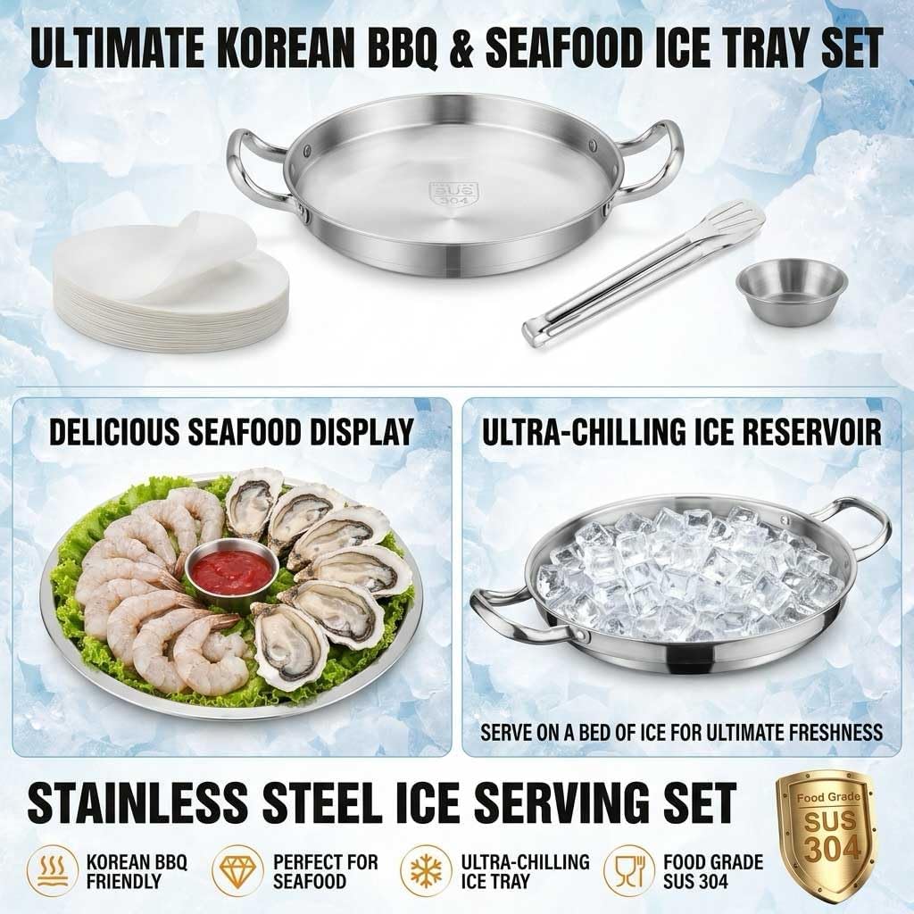 Shrimp Cocktail Serving Dish with Ice Tray, 2-Set 12 Inch Platter