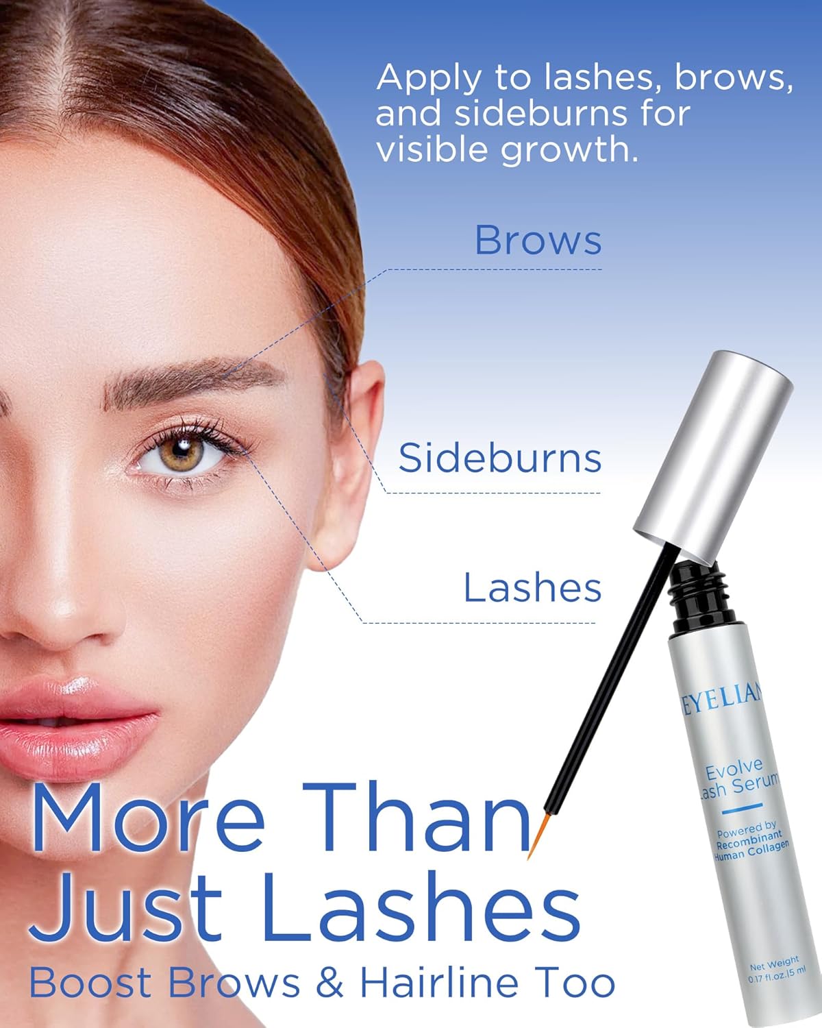 BEYELIAN Eyelash Growth Serum Lash Enhancing Serum for Thicker, Longer Lashes with Premium Lash Enhancer, Strength & Nourishment (0.17fl.oz / 5ml)