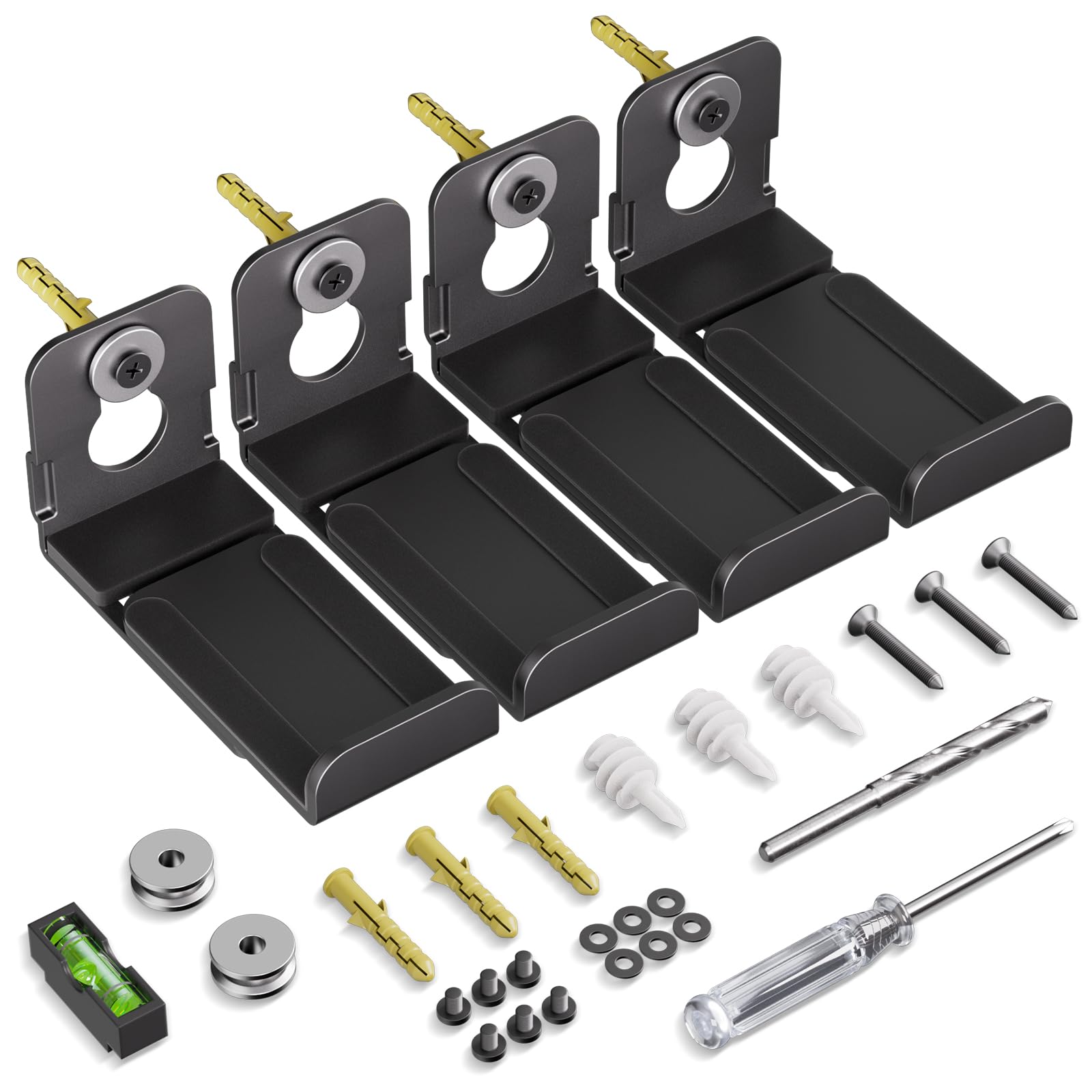 Soporte de barra de sonido, (2 juegos) soportes de pared para altavoces debajo de la TV, montaje de estante de barra de sonido resistente de 3.4 a 5.8 pulgadas para Samsung, Vizio, Lg, Sony