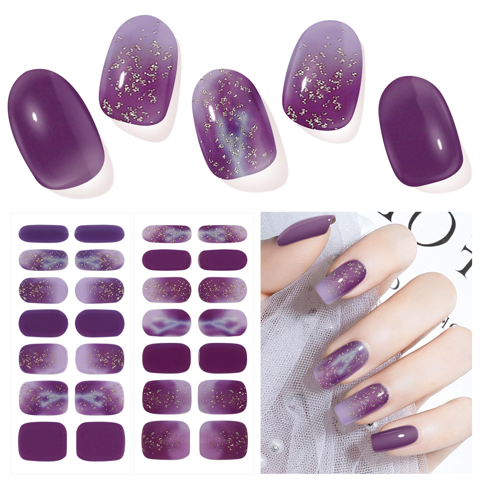DUKASOU Semi Cured Gel Nail Strips