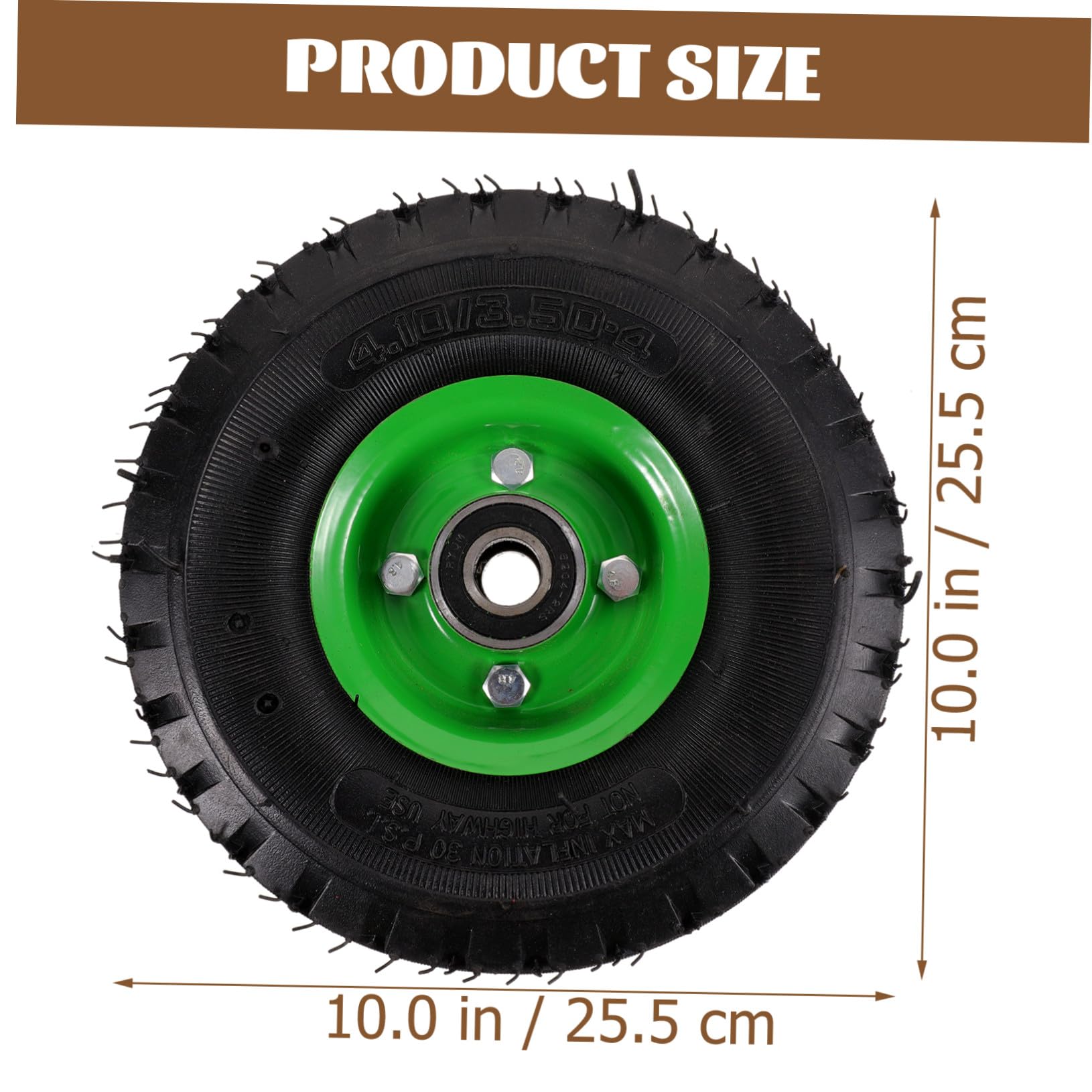 GANAZONO Pneu de Brouette Gonflable Caoutchouc Silencieux pour Chariot de Jardin Tondeuse Générateur et Brouette Roue de Remplacement Résistante pour Routes Gravier Terre et Revêtement
