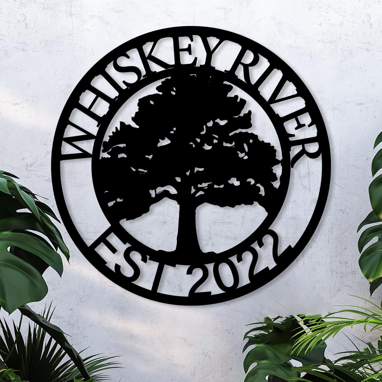 Personalized Tree of Life Metal Wall Art, Custom Family Tree Wall Decor, Split Letter Monogram, Custom Metal Signs Indoor or Outdoor, Large Metal Tree Home Decor, Housewarming Gift
