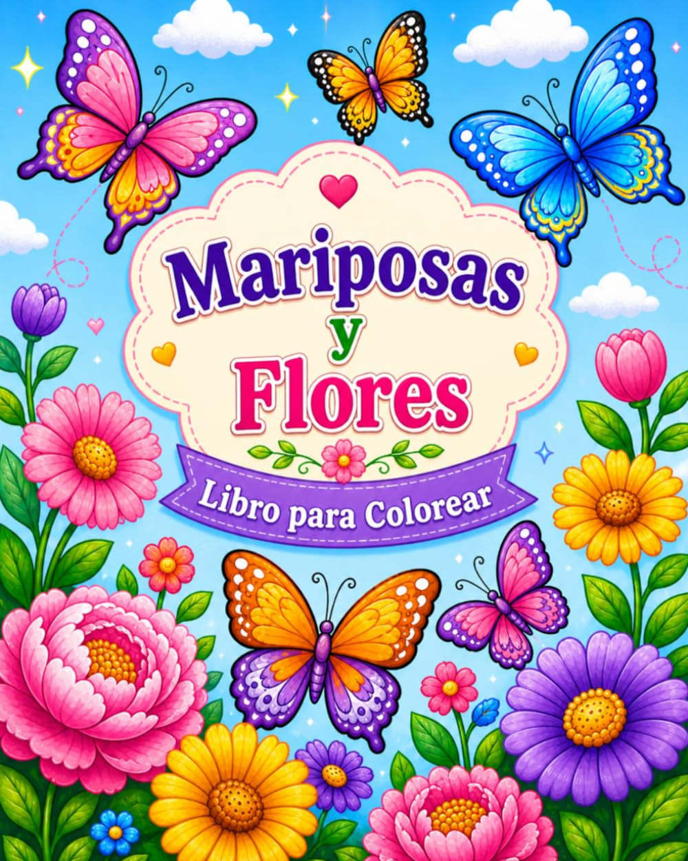 Mariposas y Flores: Libro para colorear para todas las edades con hermosos diseños para relajarse y aliviar el estrés.