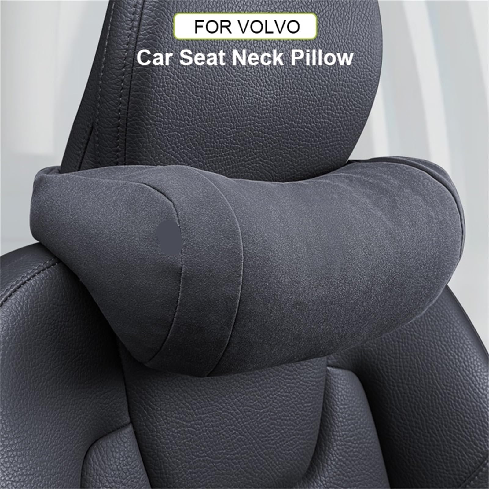 Car Pillow Driving Seat Cuscino per poggiatesta in pelle scamosciata per auto, in cotone con memoria, per interni auto, adatto per Volvo XC60 XC90 S60 S90 V60 V90 XC40 C40(Brown-2pcs)
