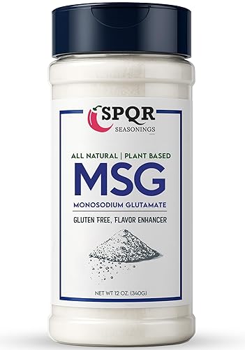 SPQR Seasonings - Condimento MSG a base de plantas, glutamato monosódico XL, botella de 12 onzas, sin gluten, potenciador de sabor de grado de