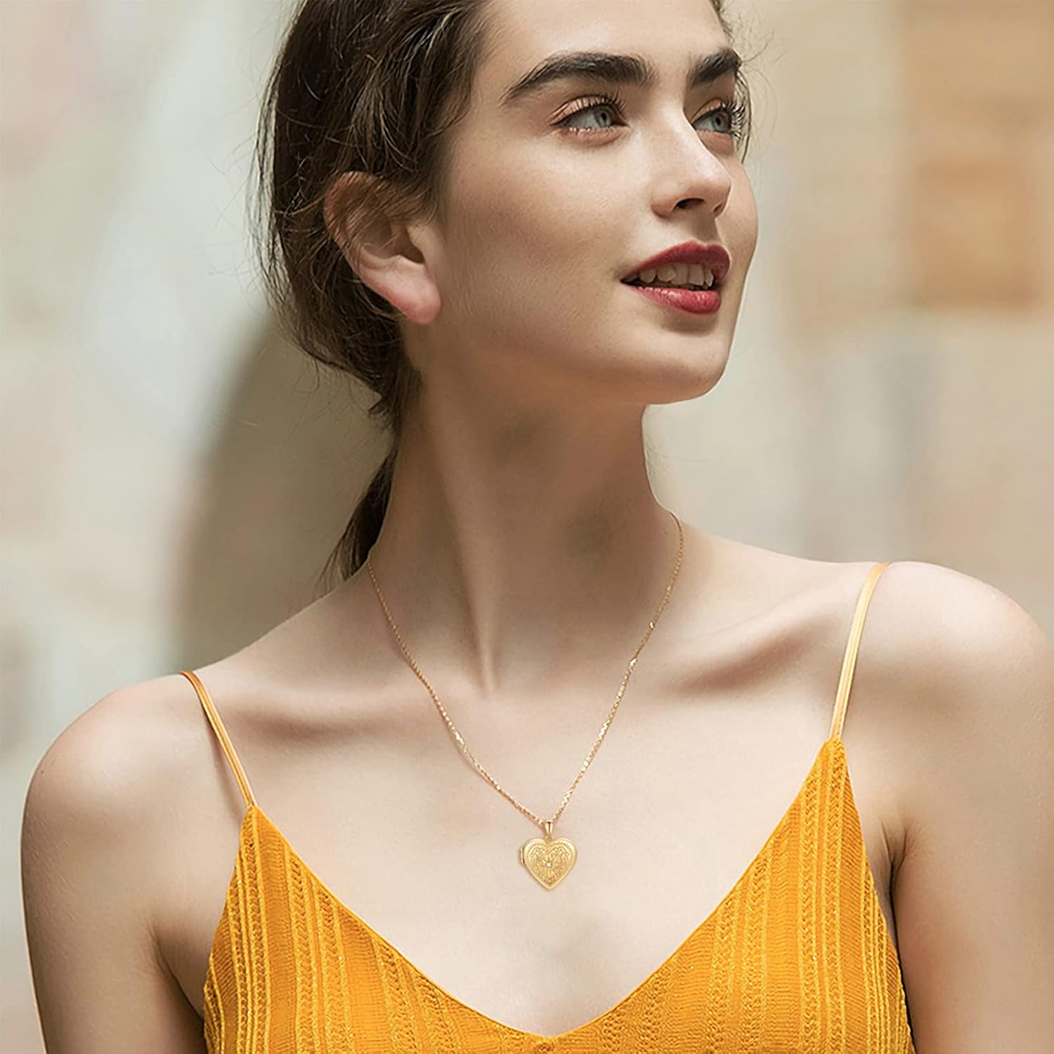 SOULMEET Personalized Silver Locket Necklace That Holds Pictures Photo Keep Someone Near to You, Memorial Custom Lockets Necklaces Letters Engraving for His Her - Image 4