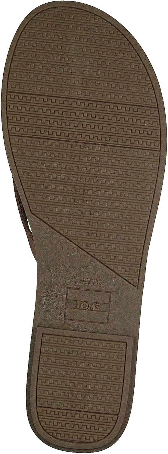 Toms Women's Ankle Strap Espadrilles 10 Narrow Honey Leather/Synthetic Braid