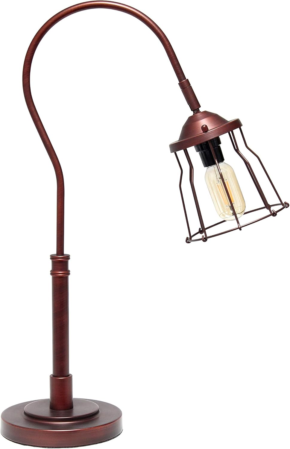 Elegant Designs LT1060-RDB Red Bronze Open Cage Table Lamp