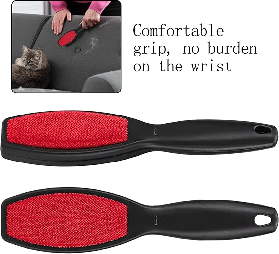 2 Pcs Black Lint Brush for Clothes, Pet Hair Remover Brush for Clothes, Clothes Brush for Pet Hair, Fluff Remover Reusable Pet Hair Remover for Fabric Carpet And Clothing