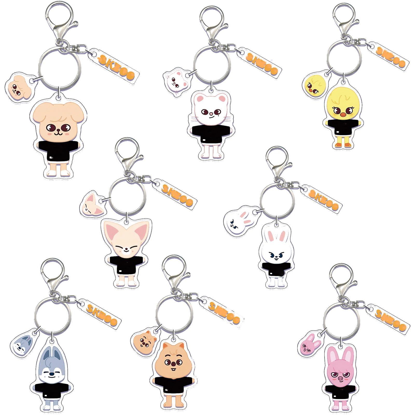 Kanfyyl 8pcs Stay kid Keyring, Creative Keyring, Collectible Miniature Figurine Key Chains, Suitable for Backpacks and Key Decorations