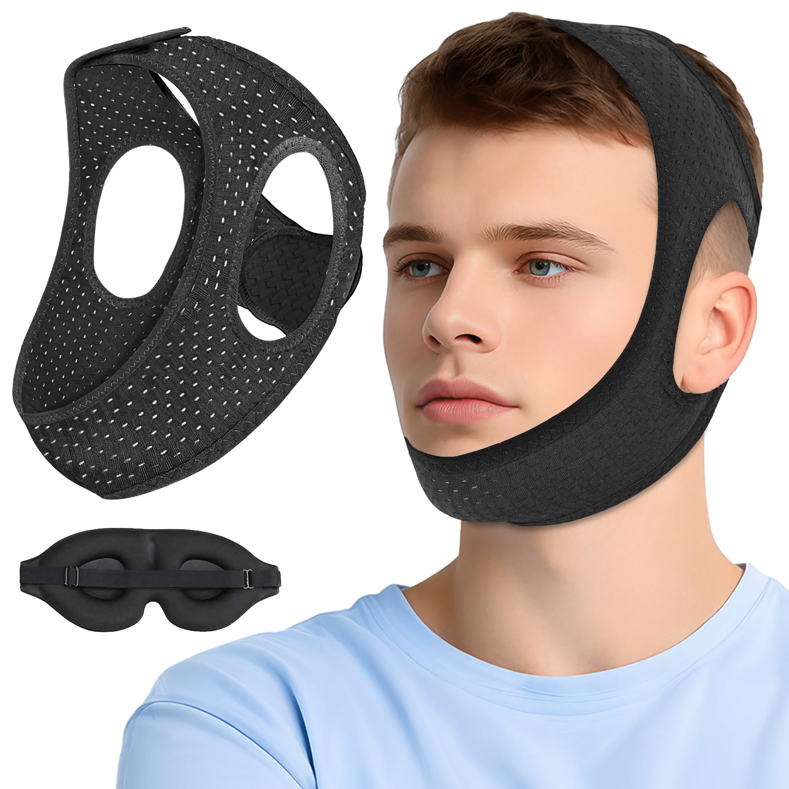 AIR BLOW Chin Strap with Eye Mask