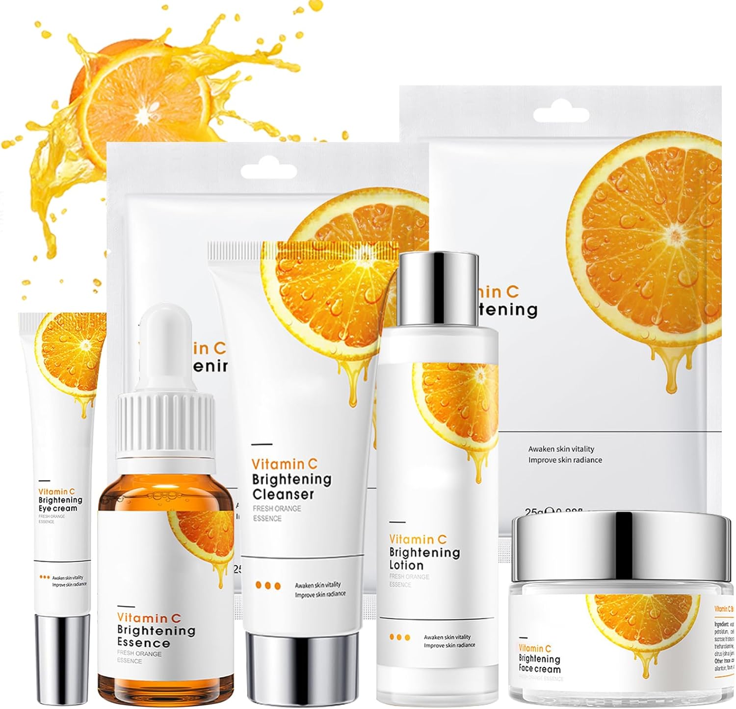 wimony Skin Care Gift Set 7PCS,Simple Skincare Gift Set, Vitamin C Serum for Gifts for Women