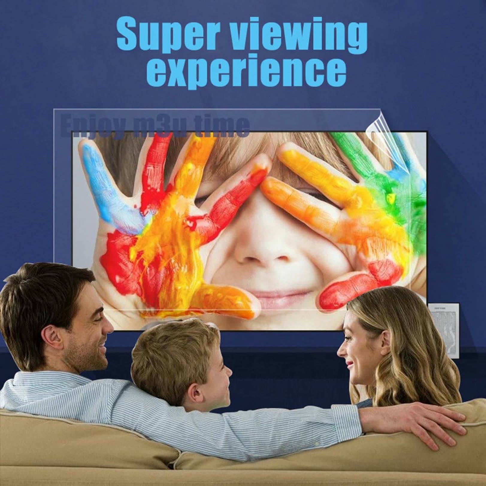 32–75 Zoll Matte, Blendfreie TV-Folie – TV-Displayschutzfolie Filtert Blendschutz, Blendfrei, Kratzfest, Keine Blasen –
