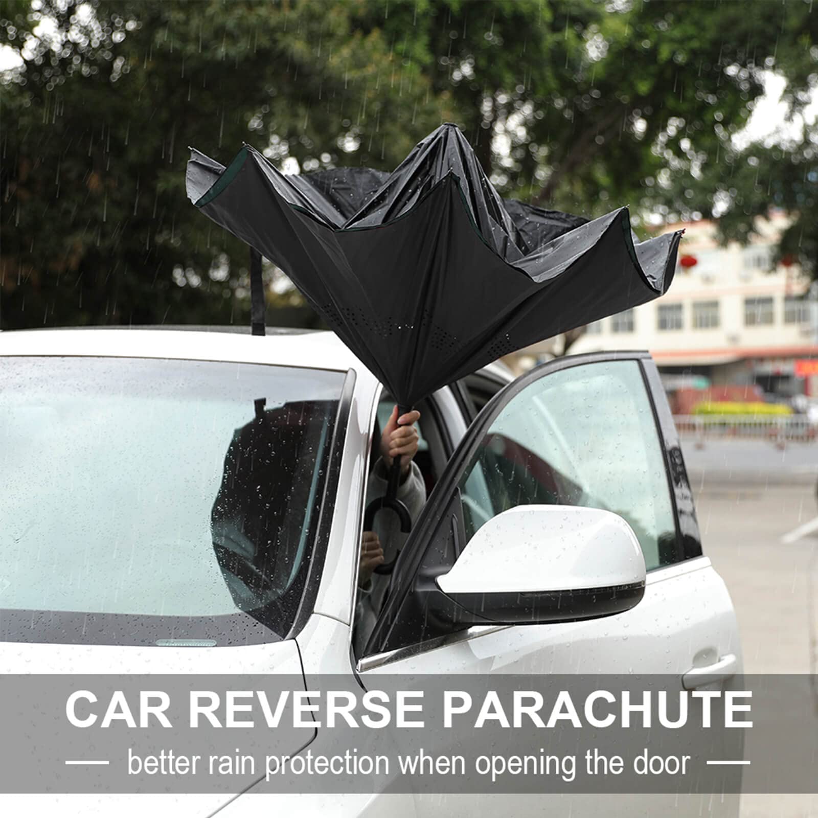 personalizados PARAGUAS grande invertido,Gran Paraguas Plegable con Apertura Automática, a Prueba de Viento, Parasol Anti-UV, construcción de doble capa, mango en forma de C, para mujeres y hombres