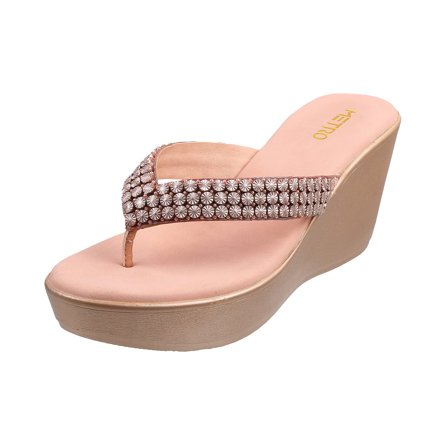 Metro Womens Synthetic Rose Gold Slippers (Size (5 UK (38 EU)) (B09NRQFL6M) Amazon Price History, Amazon Price Tracker