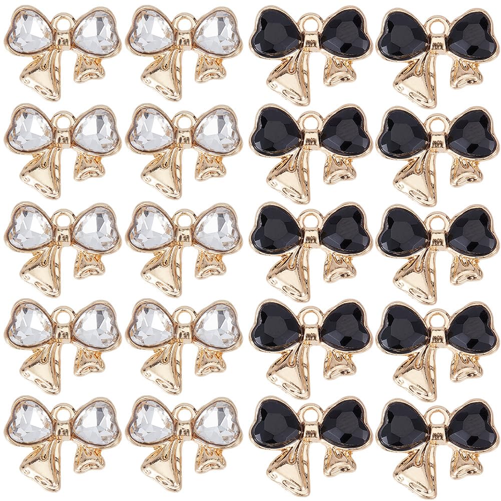 Pendentif nœud papillon en zircone cubique et alliage doré de haute qualité