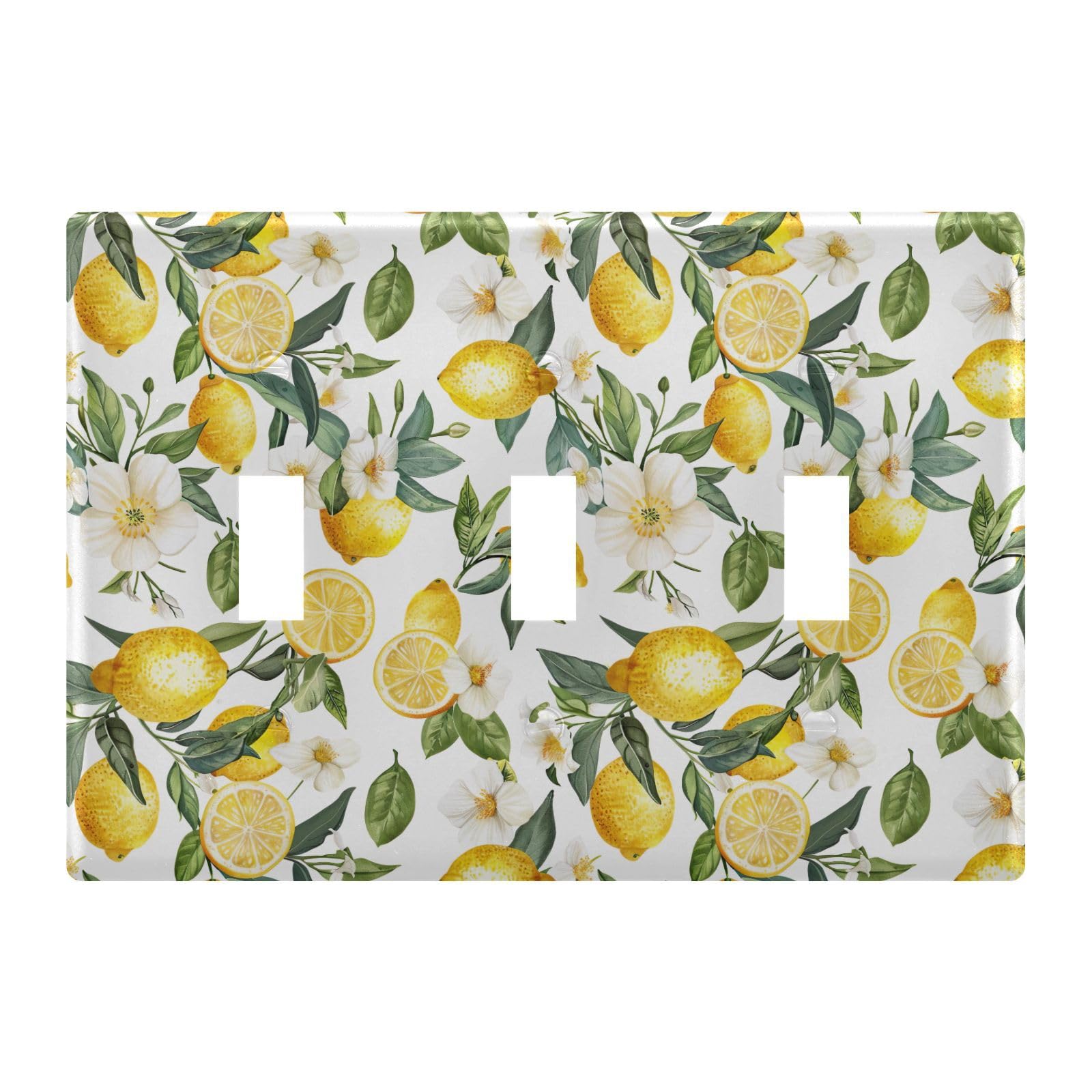 Light Switch Cover Lemon Summer Wall Plates for Electrical Outlets 3 Gang 202b5374