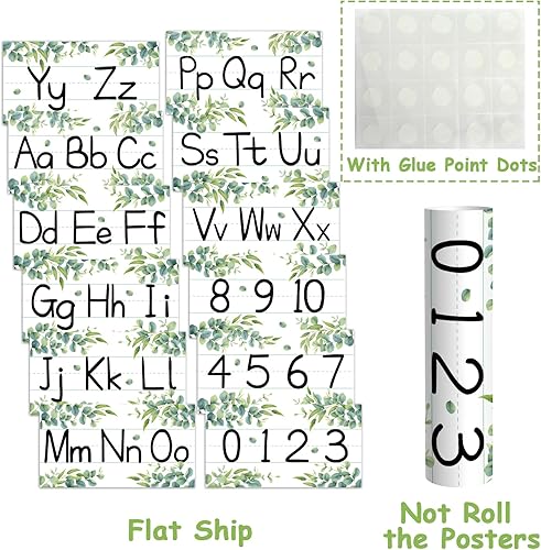 Miniatura 4 de Juego de 12 tiras de tablón de anuncios del alfabeto, línea del alfabeto, abecedario ABC, carteles de borde numérico para preescolar, jardín de