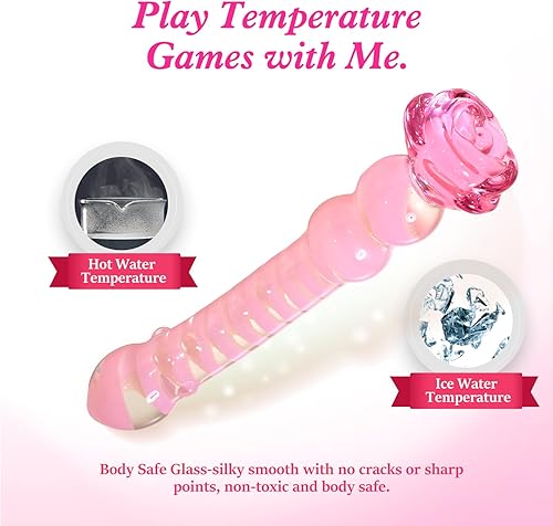 Miniatura 11 de Consolador de cristal rosa herramienta para adultos para mujeres – Consolador anal que brilla en la oscuridad, juguete de vidrio de borosilicato