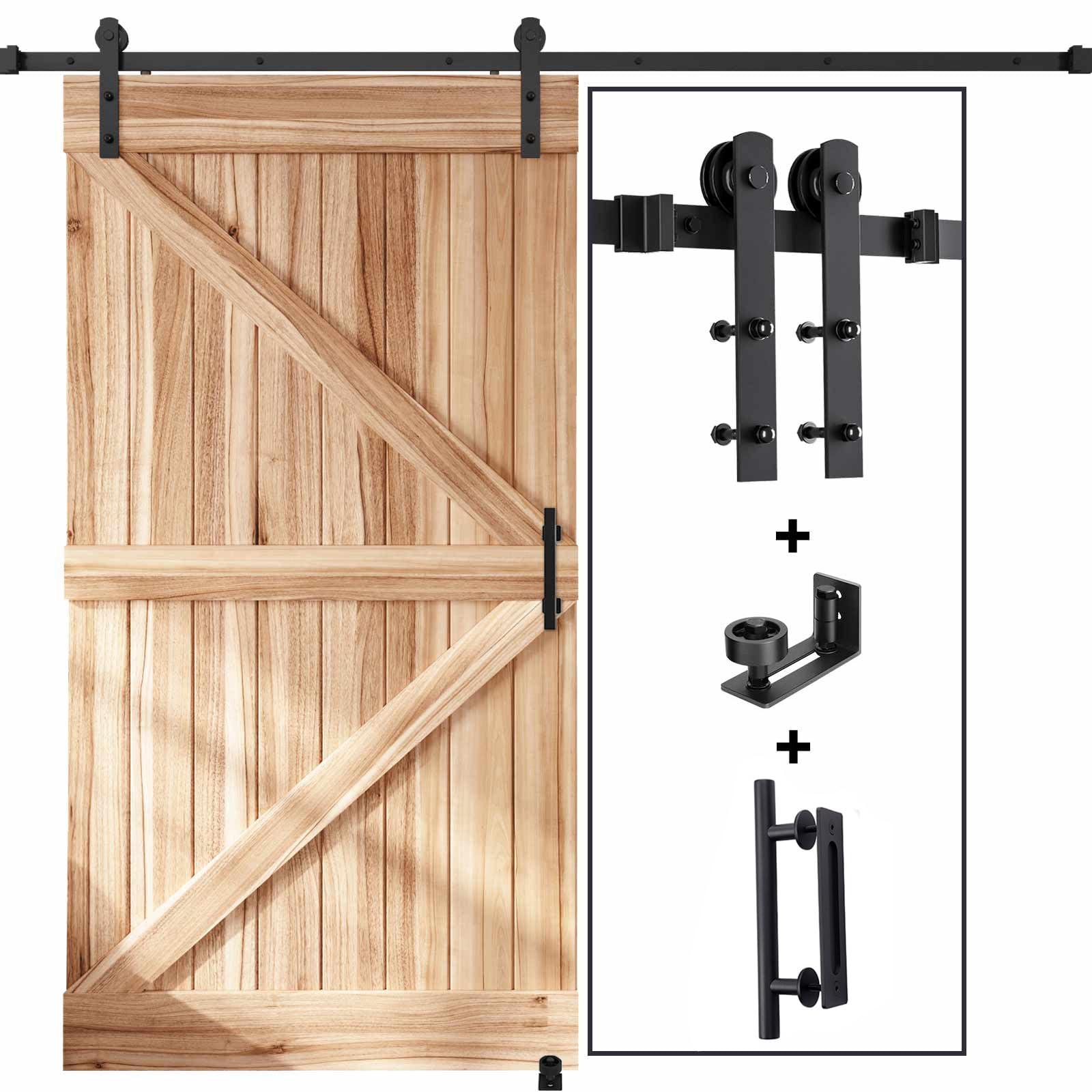 EaseLife 12 FT Double Sliding Barn Door Track and Handle Hardware Kit,Straight Pulley,Slide Smoothly Quietly,Easy Install (12FT Track Kit for 33"~36" Wide Double Door) — Amazon image 12