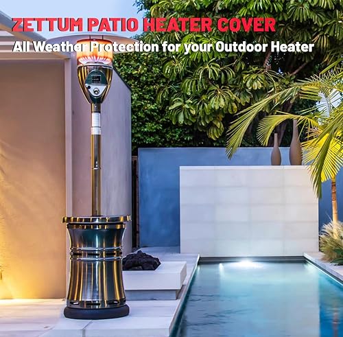 Miniatura 7 de Zettum Patio Heater Covers - 600D Outdoor Heater Cover with Zipper Waterproof Heavy Duty, Propane Heat Cover for East Oak, Hampton Bay, Fire Sense