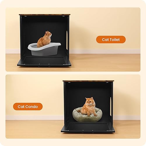 Miniatura 7 de Dwanton Mueble Caja de Arena para Gatos Oculta, Carcasa de Caja de Arena para Gatos, Entrada Reversible Puede Estar en el Lado Izquierdo o Derecho,
