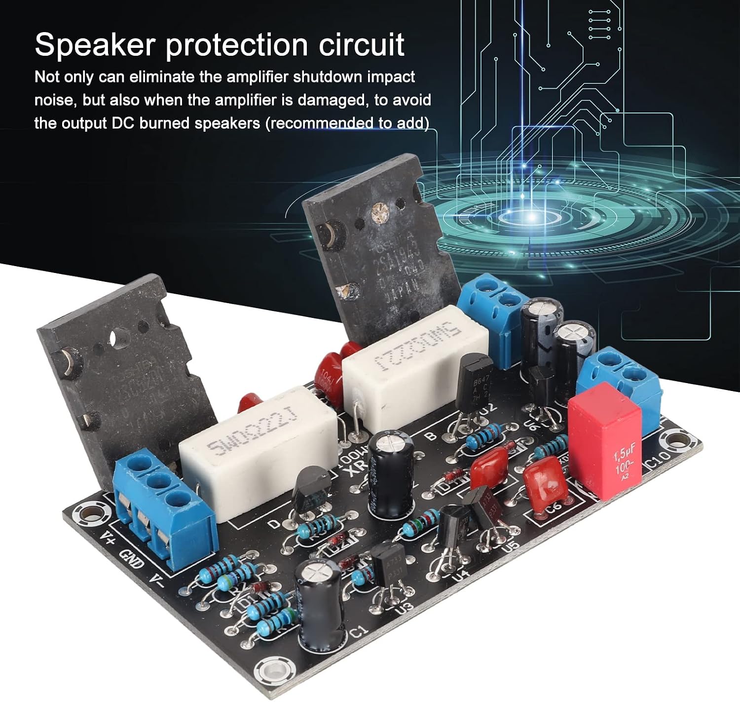 Mono High Power Amplifier Board 100W, Quiet Speaker Circuit Board, Stable Audio Amplifier Module
