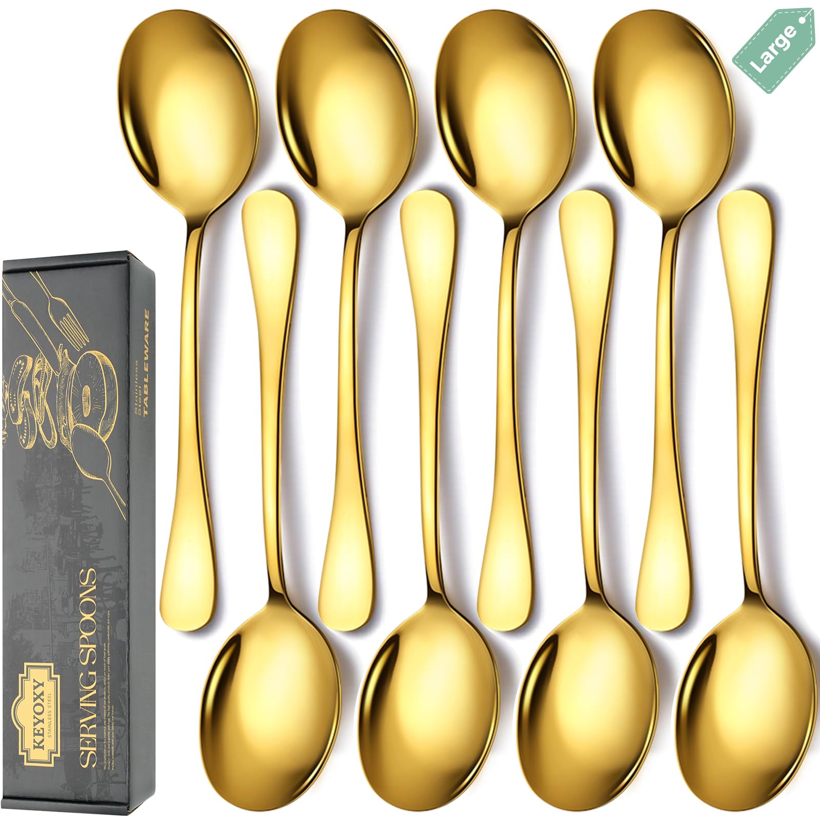 KEYOXY Serving Spoons - 8 Piece Set -10