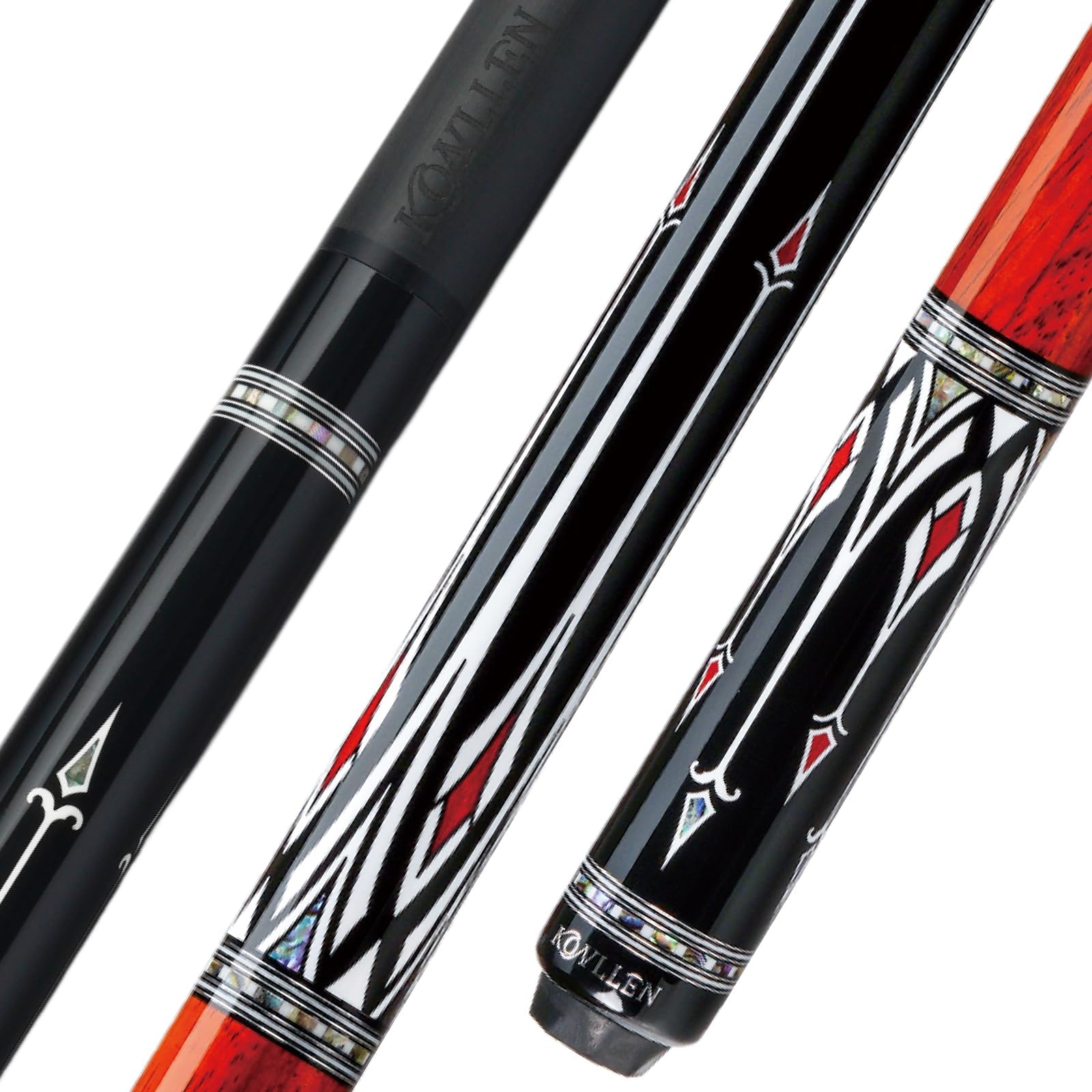 AS Carbon Fiber Inlay Abalone Shell Pool Cue Stick 10.5/11.5/12.5mm Leather Wrap/Wrapless Real Inlay Handmade Low Deflection Billiard