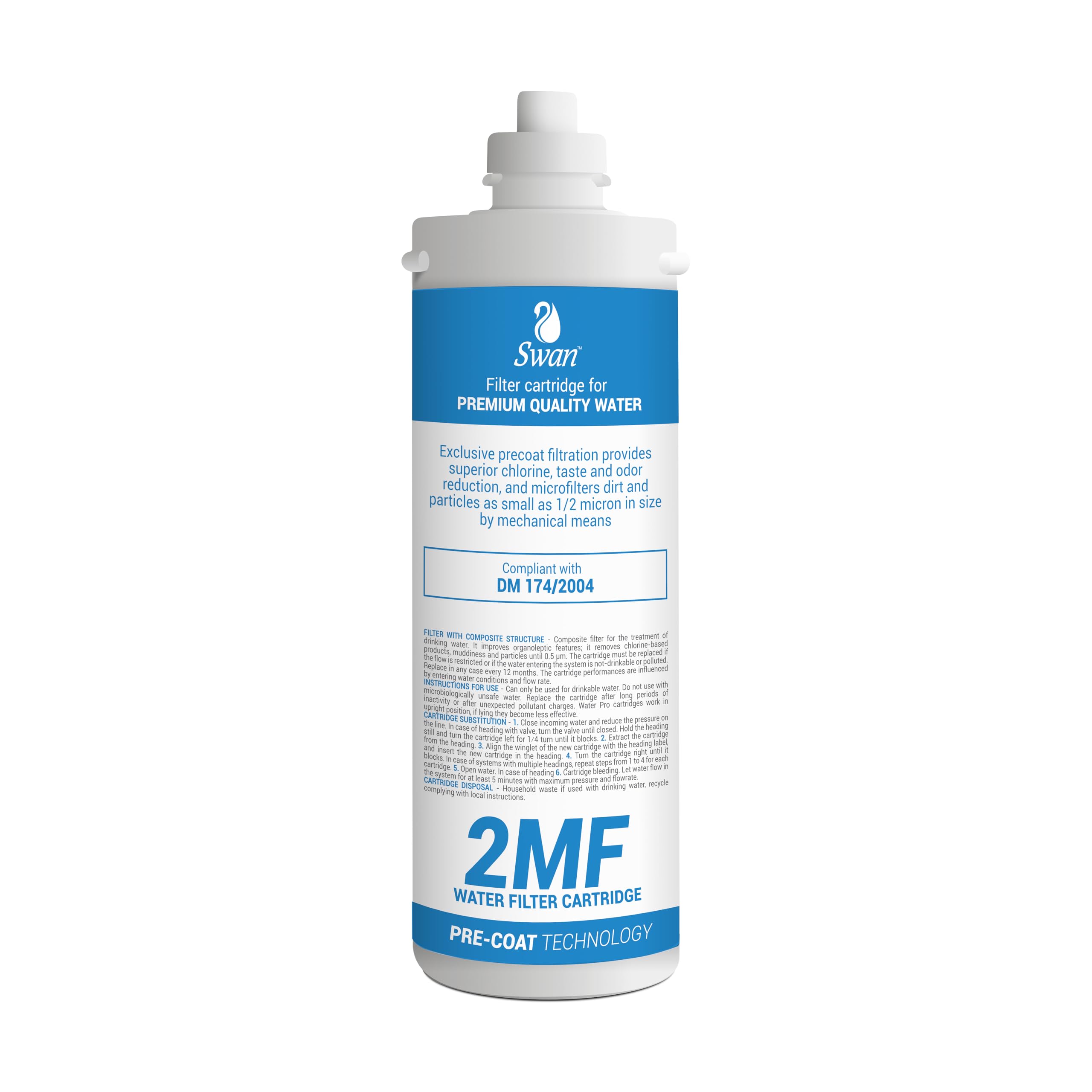 Filtro a Baionetta 2MF | Compatibile con Everpure AC | Per Acqua Potabile | Rimuove Cloro, Torbidità | 1 Unità, Plastica (2MF)