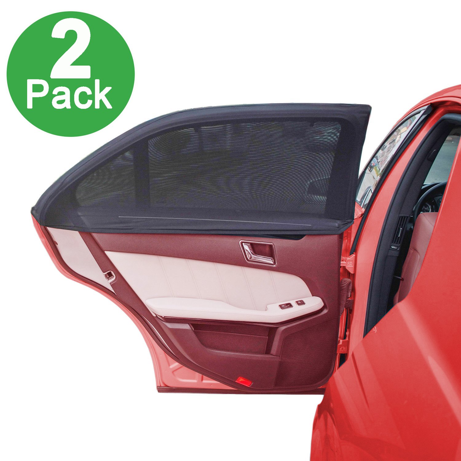 lebogner Side Window Sun Shade for Car Pack of 2 Premium Quality Large Baby Auto Sun Shield, Sun Protector, Blocking Over 98% of Harmful UV Rays, Protects Children and Pets from The Sun's Glare