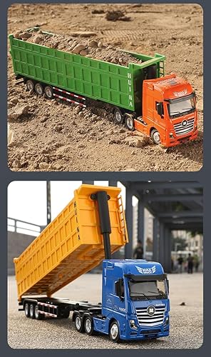 Miniatura 2 de Gemini&Genius Juguete de camión volquete de construcción, juguete de camión de transporte de aleación resistente, juguetes de vehículos de