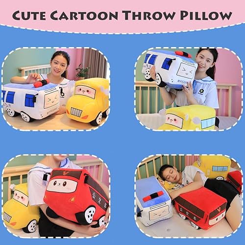 Miniatura 5 de ELAINREN Juguete de peluche de coche de policía de simulación en 3D, regalos de peluche para niños, forma de coche de dibujos animados, decoración