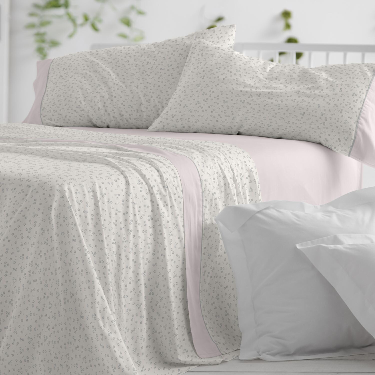 Burrito Blanco | Juego de sábanas | Cama de 90cm. (+Medidas Disponibles) | Diseño 539 | Color Rosa Palo (90x190/200cm.)