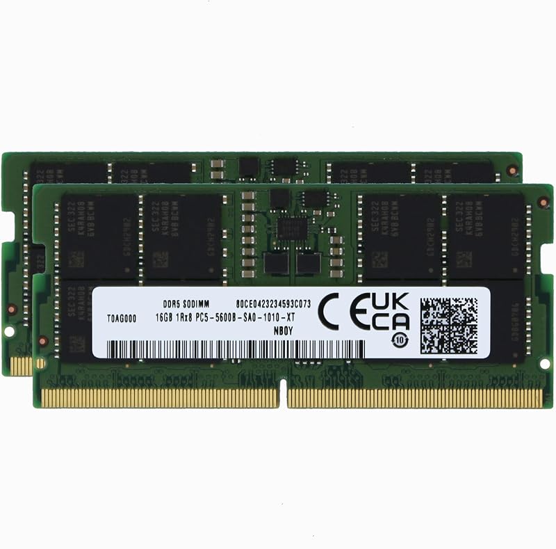 Factory Original 32GB (2x16GB) Compatible with MSI Crosshair 16 HX D14V, D14VFKG, D14VGKG Gaming Laptop DDR5 5600MHz PC5-44800 SODIMM 1Rx8 CL46 1.1v 262 Pin Notebook Memory RAM Upgrade Adamanta
