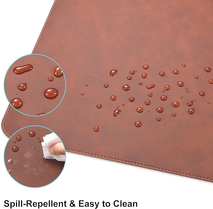 Alfombrilla de Escritorio de Cuero, Protector 100x43 cm, Base Antideslizante miniatura 7