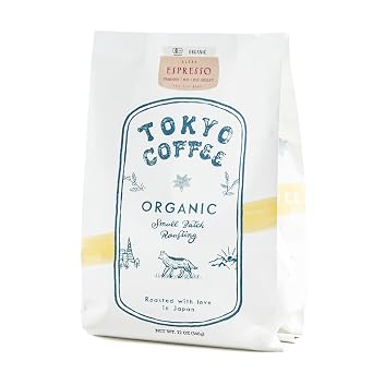 TOKYO COFFEE Espresso Whole Bean Coffee 12oz, Bold & Punchy Moka Blend | 100% Arabica Certified Organic Ethiopia Moka blend. Creamy medium-dark roast with chocolate, strawberry, roasted nut notes.