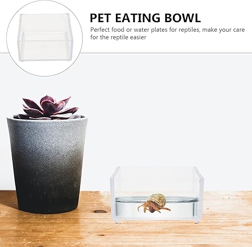 Miniatura 7 de balacoo 2 piezas acrílico terrario de reptiles acuario, tanque de cría de reptiles transparente, caja de alimentación de reptiles, piscina para