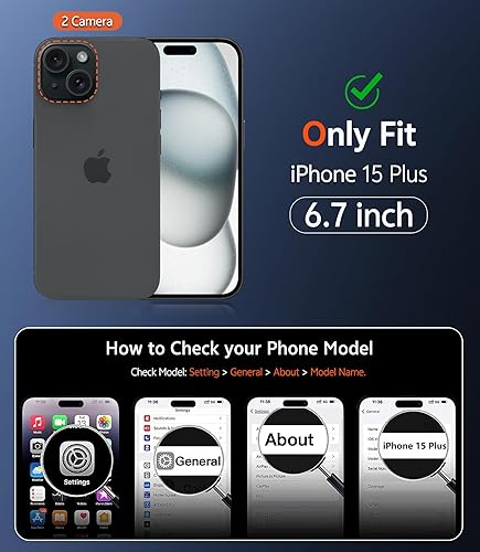 Miniatura 1569 de Fntcase Funda para iPhone 15 Plus y 14 Plus de 6.7 pulgadas, magnética, a prueba de golpes de grado militar, antiamarilleo, delgada, protectora