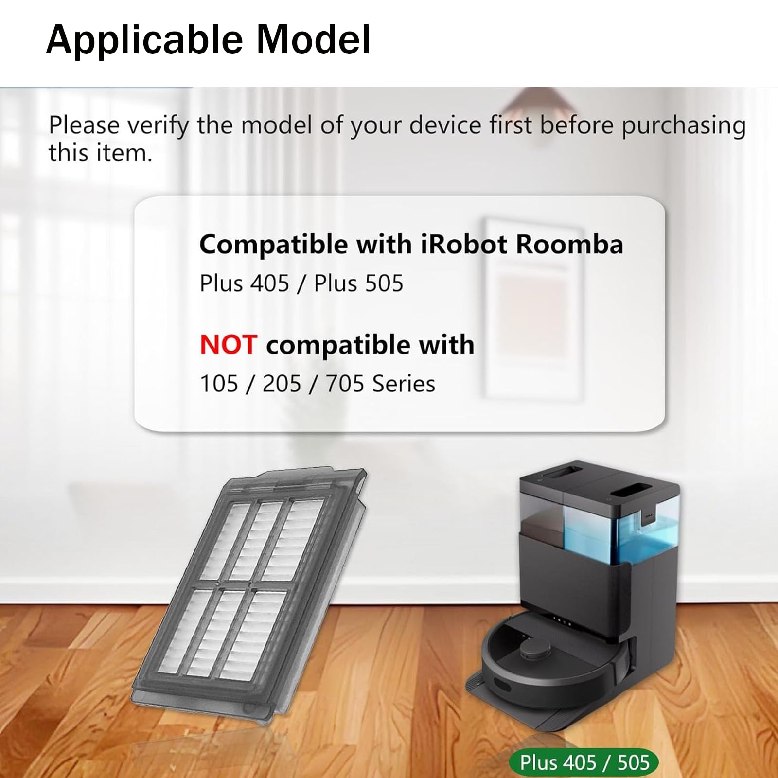 12-Pack Replacement HEPA Filter for iRobot Roomba Plus 505/405 Combo Robot Vacuum Cleaner